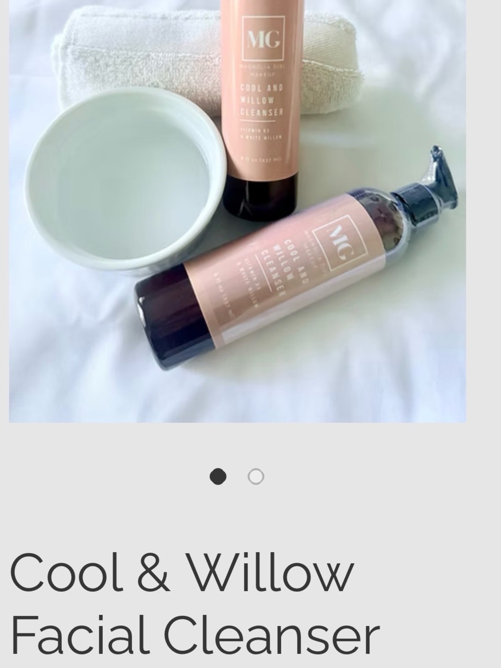 Magnolia Girl Makeup Cool & Willow Facial Cleanser-Boutique Factory Sealed NWT